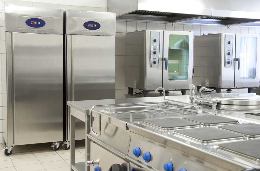 Commercial Kitchen With Professional Equipment