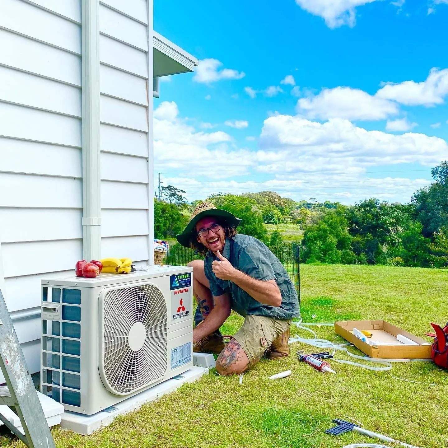 Man During An Installation For A Residential Air Conditioning In Tweed Heads