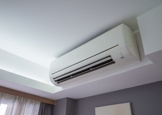 Split type air con mounted on ceiling — Air Conditioning Solutions In Tweed Heads, NSW
